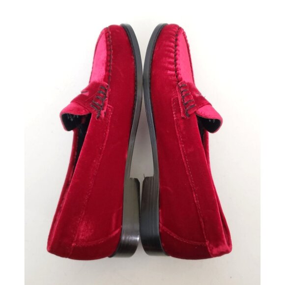 G.H.BASS Whitney Velvet Weejuns Loafers Wine Size 8 - Picture 3 of 5